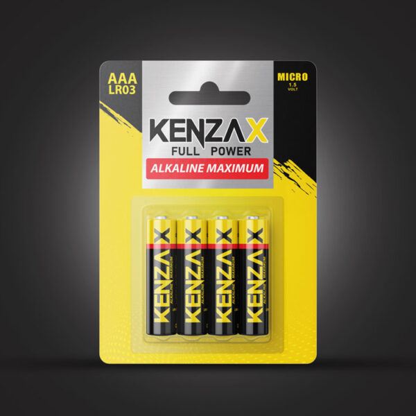 باتری نیم قلمی کارتی Kenzax-AAA-LR03-4