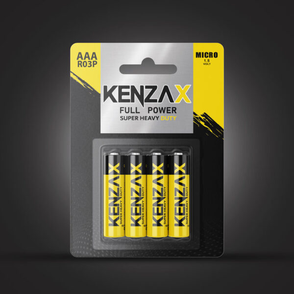 باتری نیم قلمی کارتی Kenzax-AAA-R03P-4